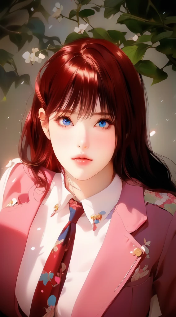 Anime girl with red hair and blue eyes wearing a pink jacket, photoreal anime girl render, a hyperreal schoolgirl, hyperreal schoolgirl, real , April submission, [ 4K realism ]!!, Close-up portrait of a young anime girl, photoreal anime, Smooth CG animation art, Sakimi-chan, From NCSoft, kawaii real portrait
