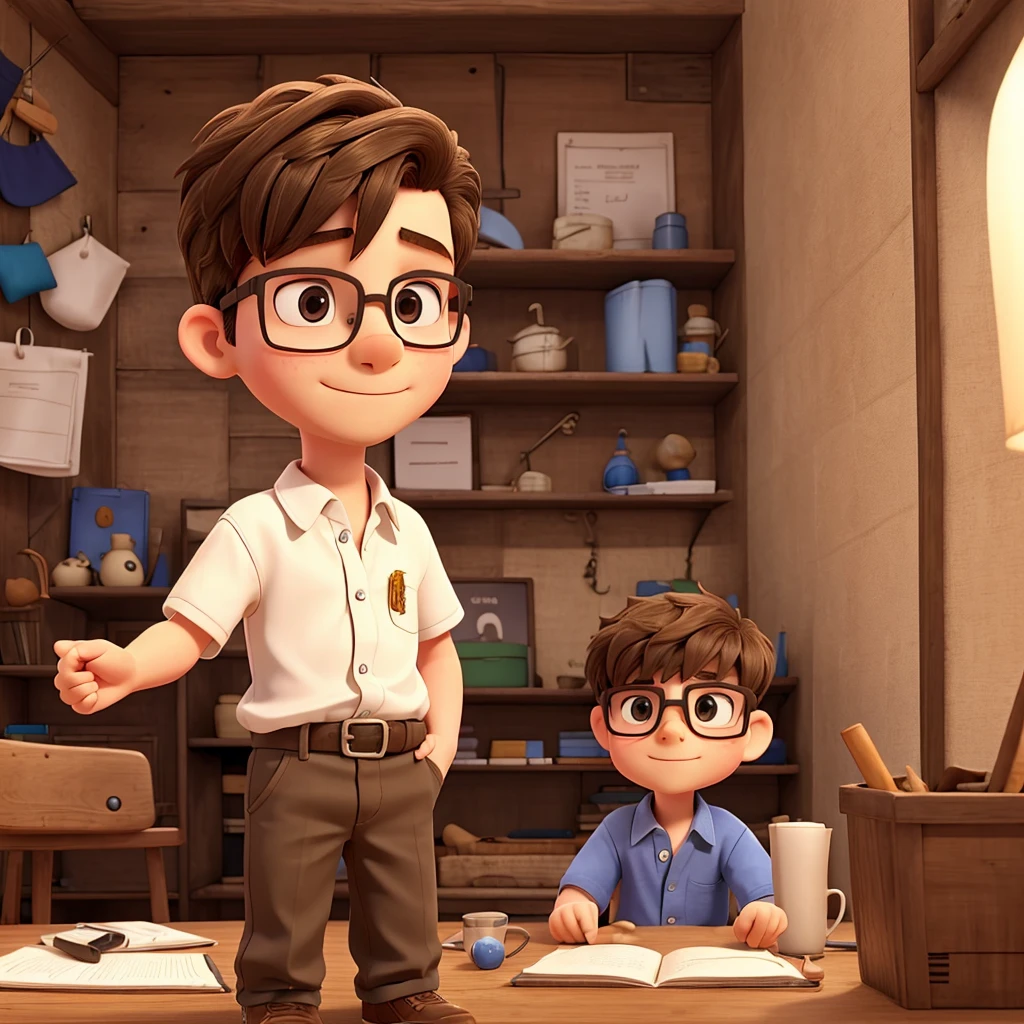 10 year old white boy, with glasses, churon,