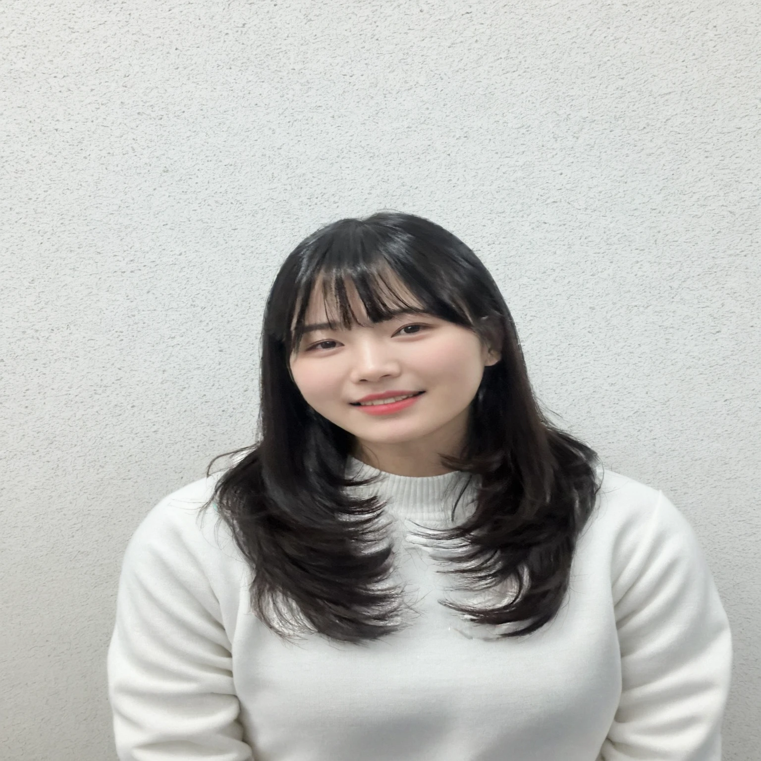Best Quality, 8k, Masterpiece, (Portrait: 1.3), (photo realistic:1.4), (hyper realistic:1.4), Sharp Focus, looking at viewer, (smoother lighting:1.1), (increase cinematic lighting quality:0.9), realistic lighting, backlighting, light on face, ray trace, (brightening light:1.2), (Increase quality:1.4), sharp detail, (best quality real texture skin:1.4), finely detailed eyes, black_eyes, finely detailed face, 25 year old Korean woman