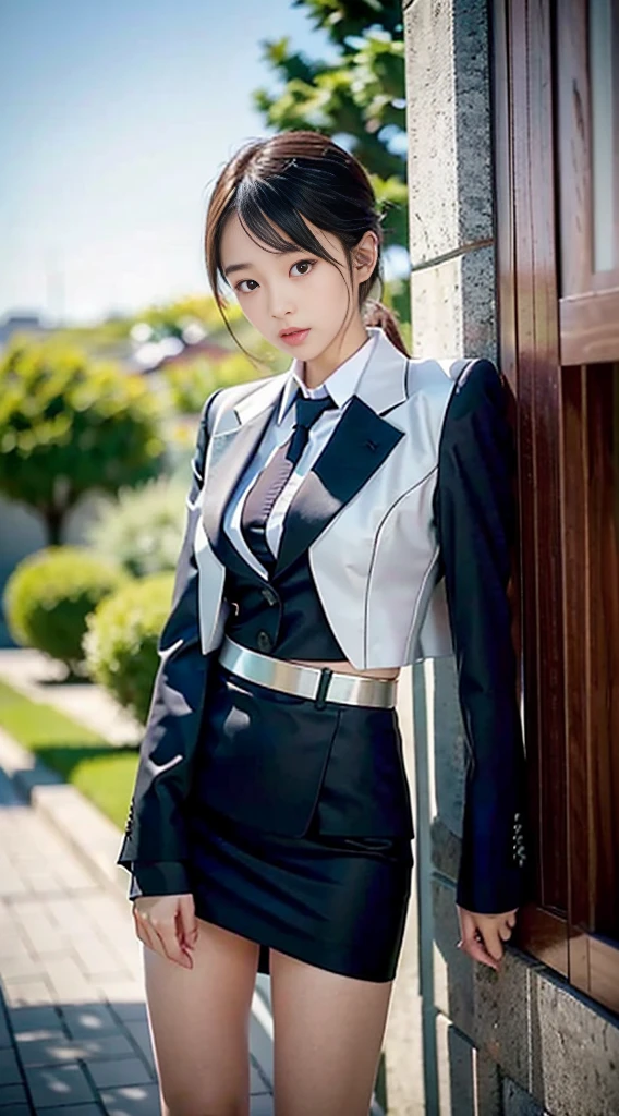 1 Girl, (Watch Viewer), (Bokeh: 1.1), Parted Lips, Expressionless, Realistic, Black Tight Mini Skirt,
business suit, OL, thin thighs, small buttocks, beautiful legs, delicate, Japan fashion model, thin face,
Best quality, (photorealistic: 1.4), ultra high resolution, big mini skirt, black suit and tie woman, suit girl, suit girl, strict business suit wearing, business suit wearing, business suit wearing, black business suit wearing, Japan woman fashion model, black business suit wearing, fashion suit wearing black suit wearing black noble suit, Business suit wearing, black slim clothes, woman posing for photo, beautiful Japan girl face, asian beautiful face, young cute one asian face, beautiful asian girl, girl cute little face, beautiful young korean woman, Japan facial features, young adorable korean face, gorgeous young korean woman, young asian girl, beautiful korean woman, Beautiful asian young woman, standing facing forward, composition visible from above knees to head, knees visible, camera gaze, standing, full body shot, hyperrealistic, front shot full body, bare feet, (face only LoRA applied, bare feet)