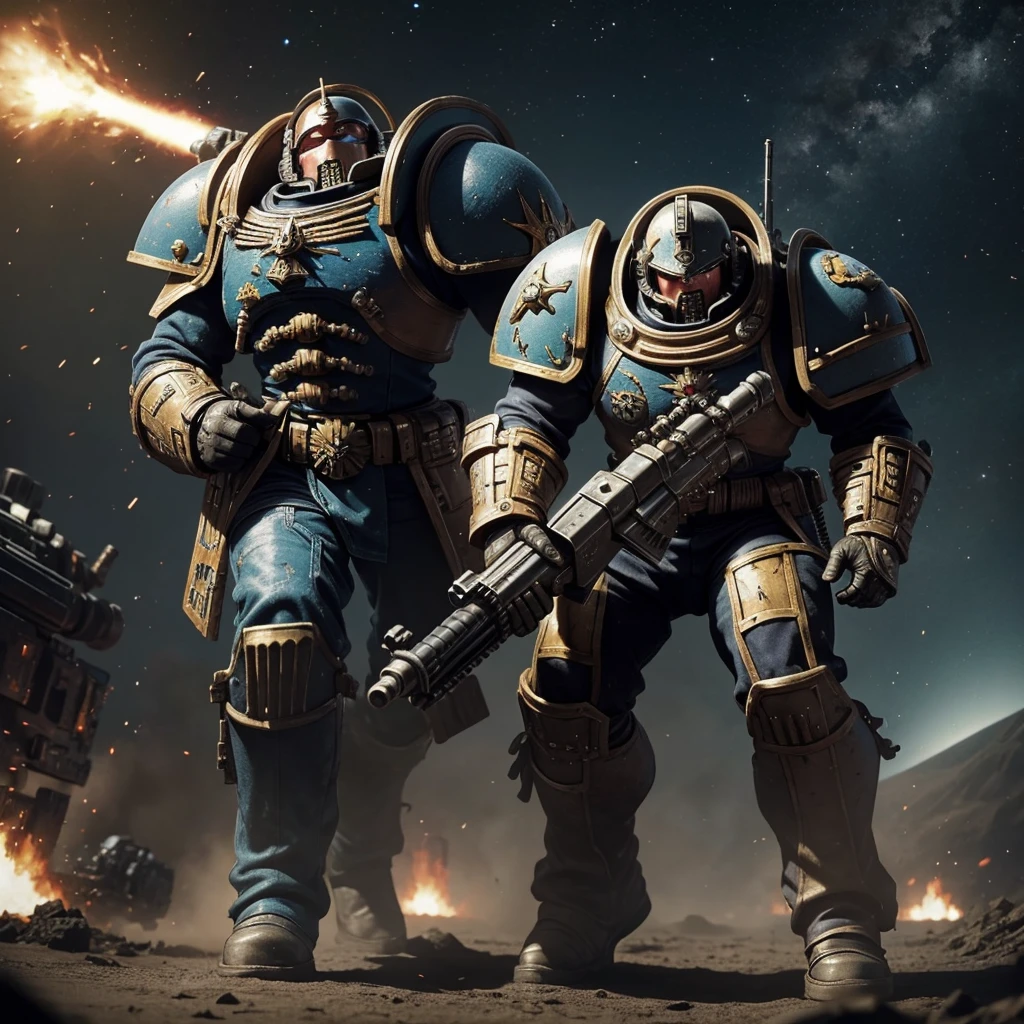 Warhammer 40k,space marine,battle,battlefield,big gun,shooting,fighting, science fiction,grindark