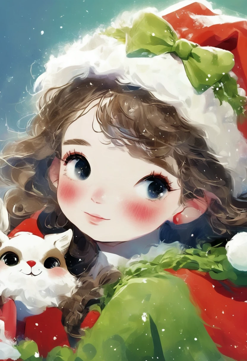 a smiling girl dressed as santa claus, full body, dynamic poses, ultra detailed, 8k, high resolution, best quality, masterpiece, chibi, snake eyes, kawaii eyes, christmas, santa costume, red and white, joyful expression, snow, winter, kawaii, cute, adorable, high quality render, detailed face, intricate details, sharp focus, lifelike, photorealistic