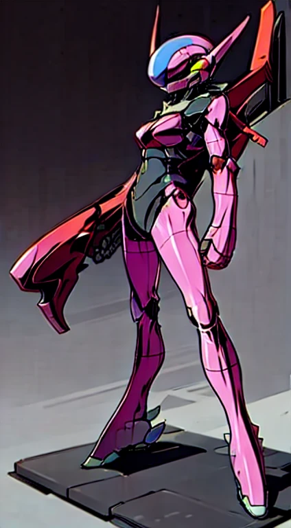 (best quality, masterpiece, ultra-realistic), (full body image), 1woman, solo, extremely stylized, deviant art, masterpiece, highly detailed, futuristic, tight pants, blush, (silicone skinsuit:1.4), boots, entire body image, full body shot, perfect anatomy, accurate anatomy, ((wide hips)), ((scifi helmet)), ((small helmet)), ((crouching pose)), ((detailed night time cityscape background)), ((zoom out, full body view))