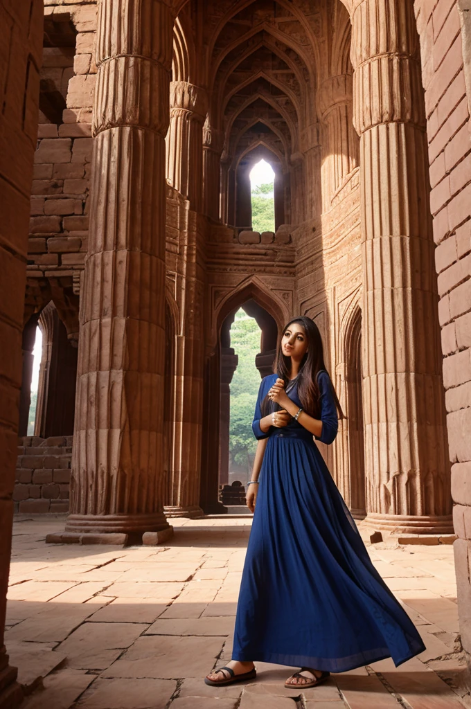 Qutub minar intercore inside a girl 