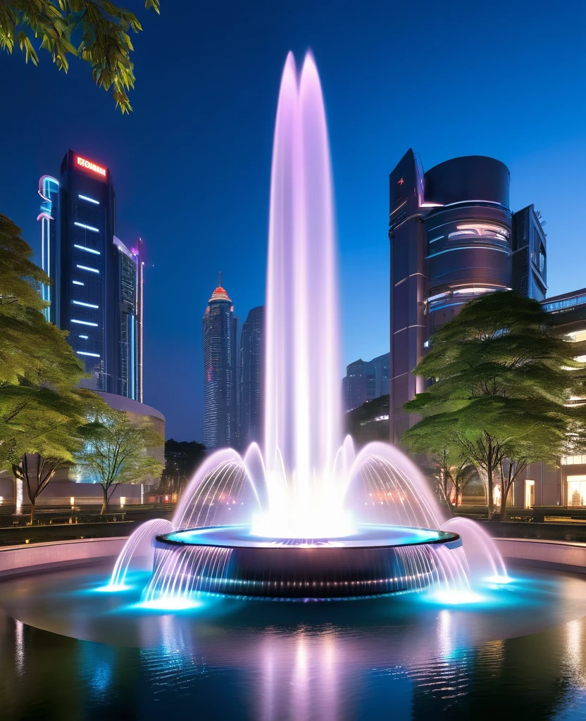 Spectacular futuristic sci-fi night fountain。Fountain spouting from a steam engine，shining silver water column，The whole fountain looks mysterious and high-tech。 The shape of the fountain&#39;s water column is also very futuristic..，(Line art:1.5)，Colored lines，Figures woven with metal thread，Woven with metal thread，Model shooting style,Abstract Painting, (Highly detailed CG synthesis 8k wallpaper), From the intricate rainbow of smoke overhead、A storm of chaotic lines rises, Stylized abstract portrait of a beautiful girl,Heavy Metal Style，Postmodern Industrial Style，Ultra-realistic，Sculptural image of a beautiful woman made of thin metal wire, golden curve structure, female sculpture made of wire, spiral dripping gold, metal curve composition, Winding Road, abstract female sculpture, small whirlpool, Abstract Sculpture, twist, rotate, intricate metal wire, spiral, long exposure photography, Line Smooth, Complex Light