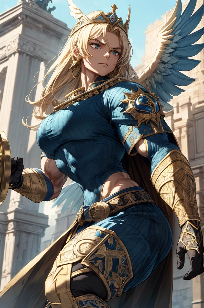 
(Best lighting) , (Very intricate details) , 4K Integration, (Super fine CG: 1.2) , (8K: 1.2),(original), (masterpiece) , (Highest quality),(masterpiece:1.4),Anime-ish high quality,(masterpiece),masterpiece, Highest quality, Absurd,((Masterpiece, 4K, 8K, High resolution)),(masterpiece), (Highest quality), (Super detailed), (Very delicate and beautiful), ((Cowboy Shot)), woman1名,
, ((bodybuilder:1.5)),Temple Background,(Beautiful base),(Valkyrie),(woman),(Queen)、(((From the knee up:1))),from frontknight girl,Brave and resolute attitude,Shining Armor,Sword in hand,Flowing Cape,Armor details,Metal Reflection,Castle Background,medieval setting,Soft sunlight,Brave pose,Strength and elegance,Solemn atmosphere,Sharp Eye,Powerful aura,Stoic expression,Determined jawline,royal coat of arms,Huge muscular physique,Graceful Movement,A commanding presence,Golden shades,Dynamic configuration,Vibrant colors,Perfect balance,Light and shadow contrast,Down to the smallest thread,Sharpen highlights and shadows,Impressive level textures,Sharp focus,Rich and realistic backgrounds,Magnificence and grandeur,Heroine of the Kingdom,Legendary Warrior,Inspiring and majestic,Dignified and fierce,Guardian of the kingdom,Unstoppable courage,Divine Destiny,Indomitable spirit,Unforgettable beauty,Unwavering Strength