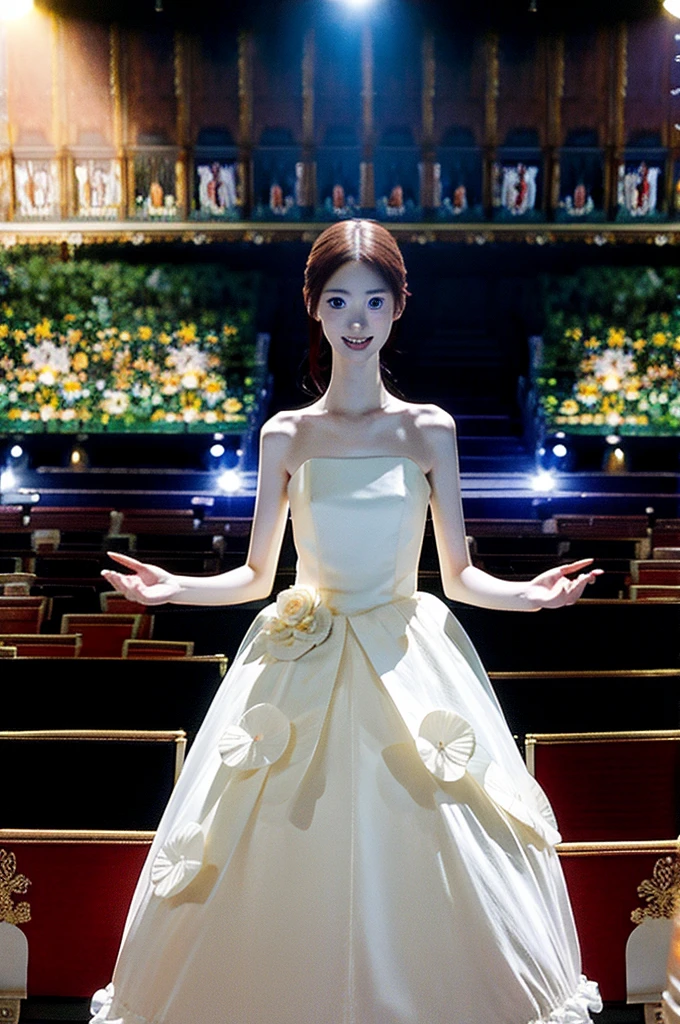 (Practical), (Surrealism),best quality, masterpiece,Ultra-high resolution, (photoPractical:1.4),1 Girl,Pale skin,Skinny,(Looking at the audience:2), forest, Morning Dew, Butterfly, Flowers,
Dress, Dynamic poses, Bare shoulders, teeth, Grin