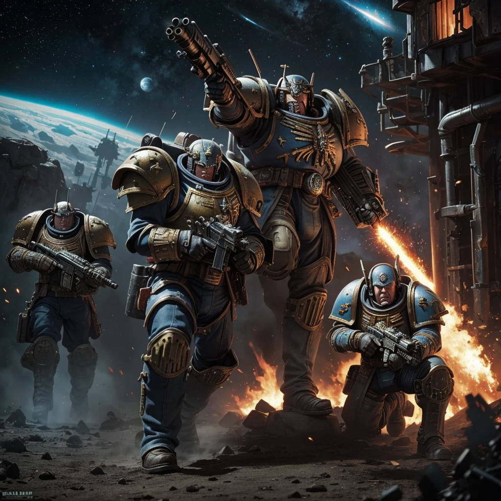 Warhammer 40k,space marine,battle,battlefield,big gun,shooting,fighting, soldiers,science fiction,grindark,planets
