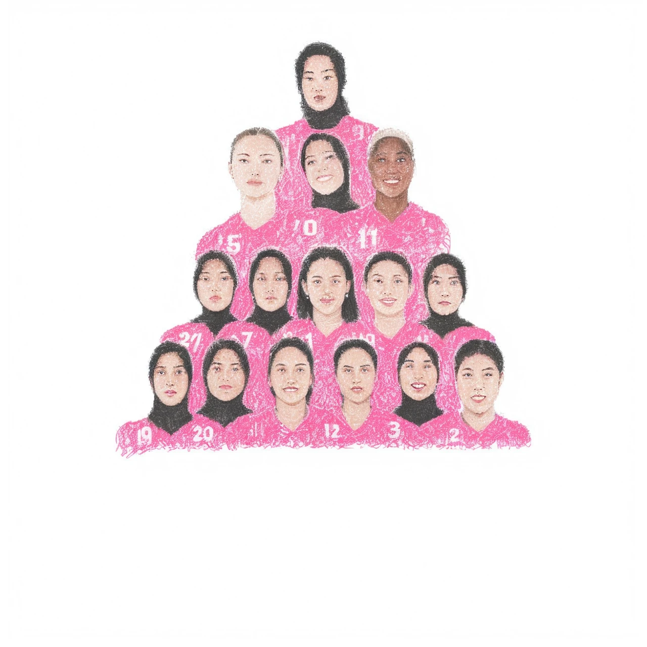 Women volleyball team art fundraiser poster