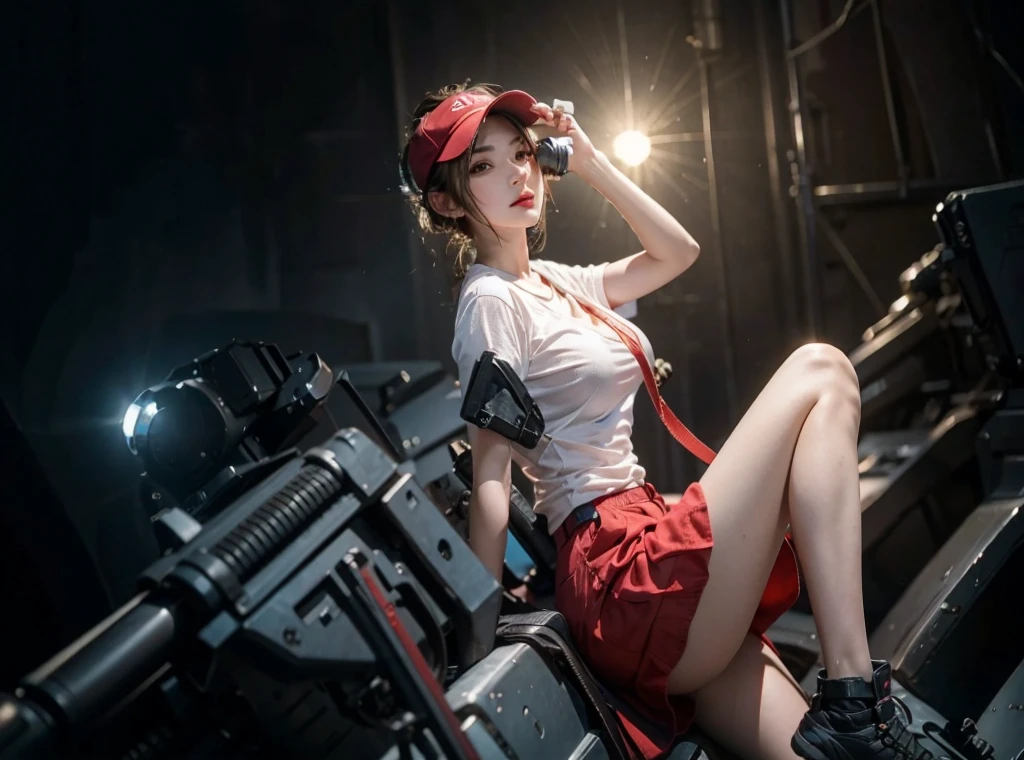 Close-up of girl holding gun