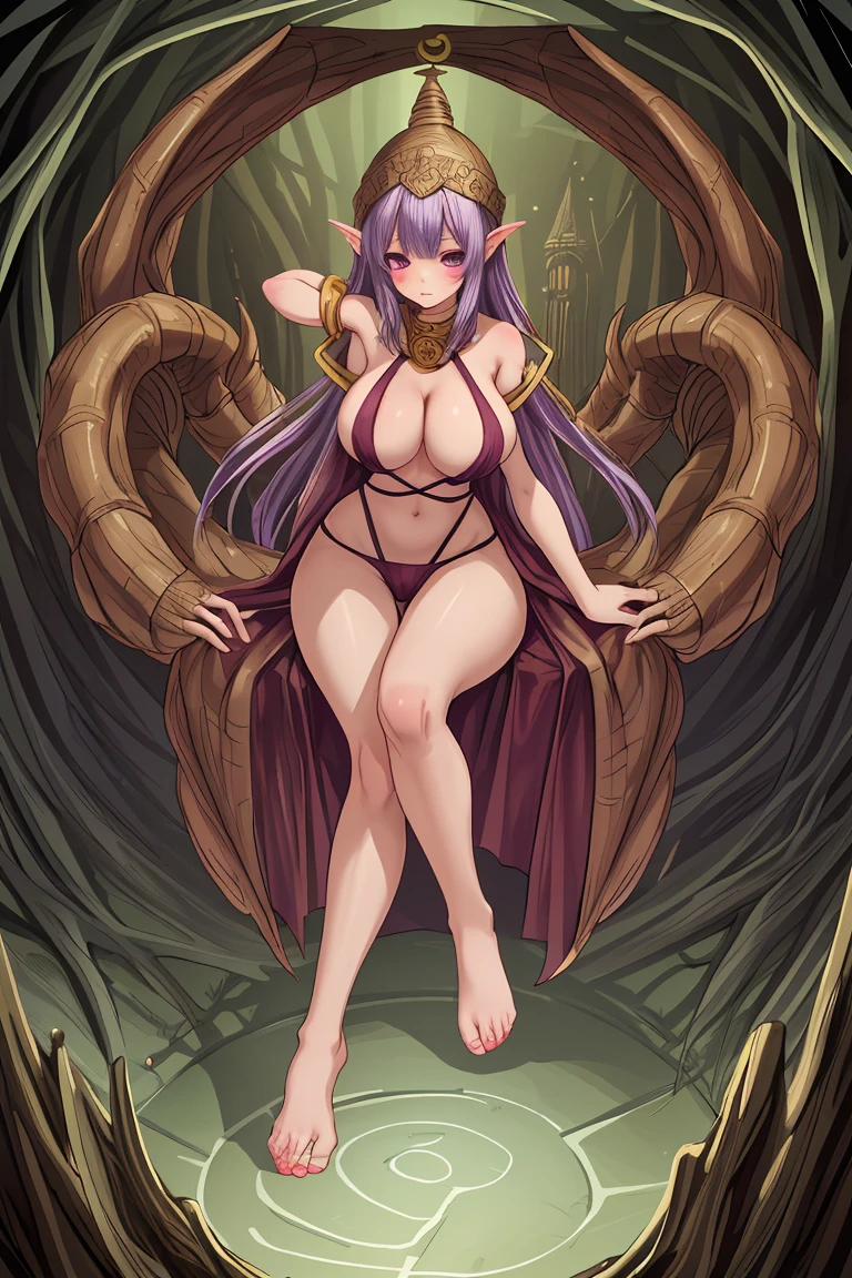 Fantasy　Monk　beautiful girl　Beautiful breasts　Beautiful feet　Underground maze　monster