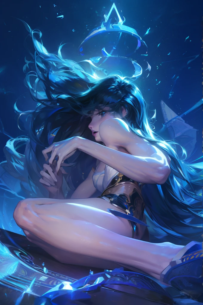 Renault, blue duster, Blue wristband, Half Body, Smile, Holding the necklace, An unrivalled masterpiece, Ultra-realistic 8k CG, Perfect work of art, Tempting的姿势, Sexy pose, Tempting, Clean, Pretty Face, Pure complexion, Pale skin, Intricate details, prestige, Gorgeous, luxury, Exquisite Ballroom