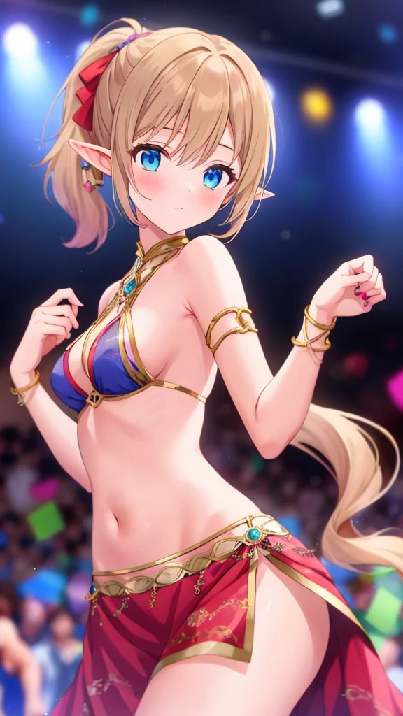 one girl, elf, girl focus, pony tail, dancer, mysterious, beautiful