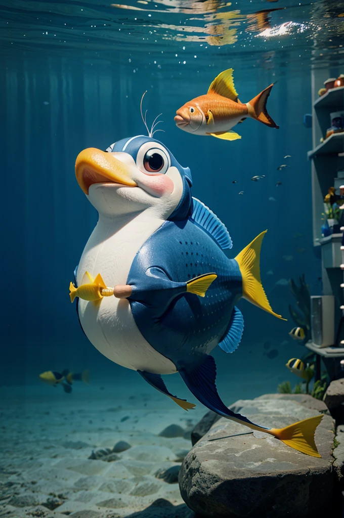 cartoon fish mascot