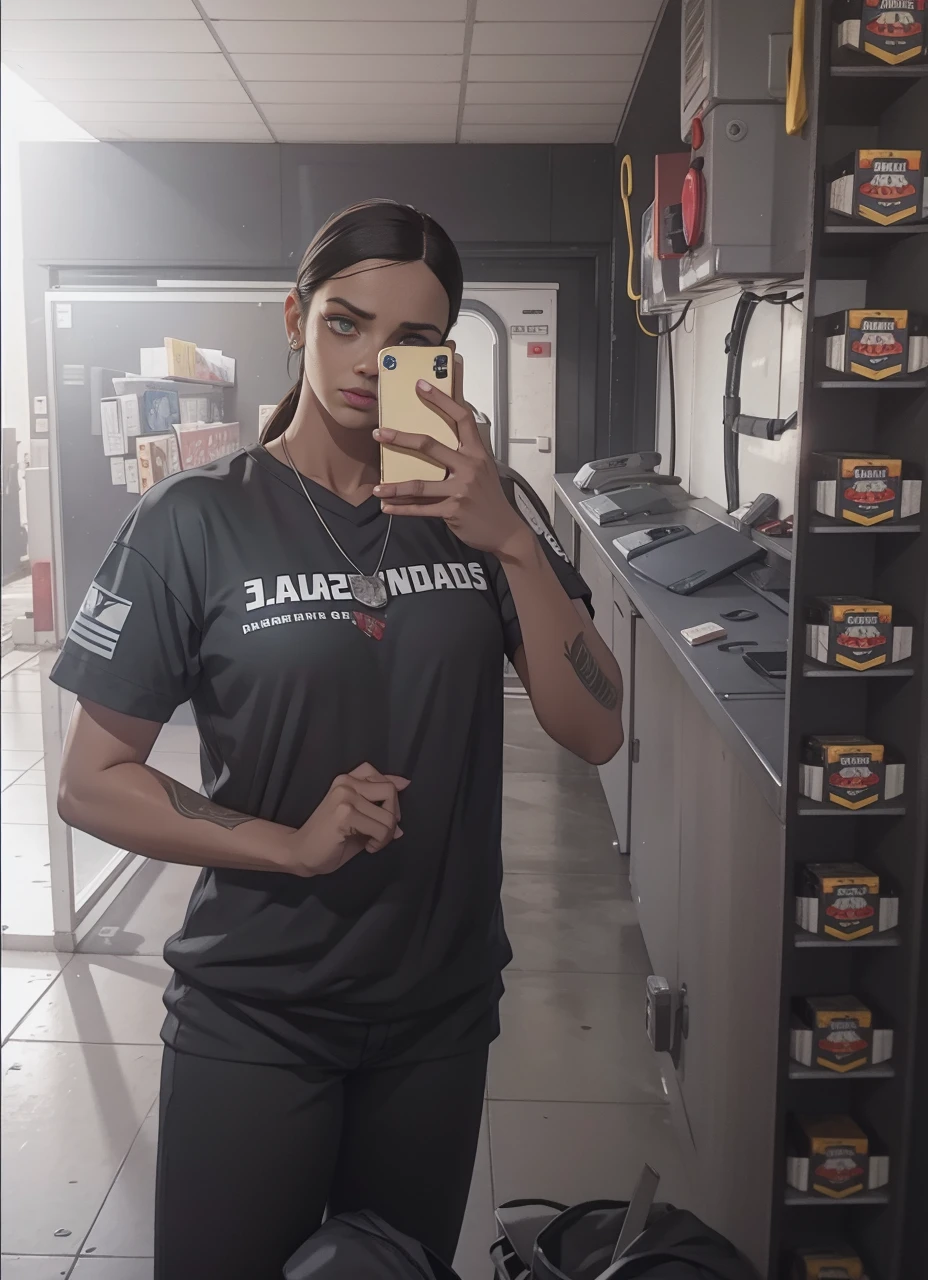 gta style + 3d render, GTA loading screen, gta art, (((standing alone))), 1 girl, 1 girl, alone, retrato de meio corpo, Portrayal of TWD&#39;s Maggie, Lauren Cohan&#39;s face, blood-stained clothes, angry face, holding knife in hand , fantasia meggie de The Walking Dead, The Walking Dead style clothes, (((natta, natta))) , highy detailed, defined face, ((hot body, hot girl, sensuous, sexly)), comic, The undead style. ((a background destroyed city with Zombies, Zombies)), horor, creepy. Hyperrealistic, Unreal engine 5.