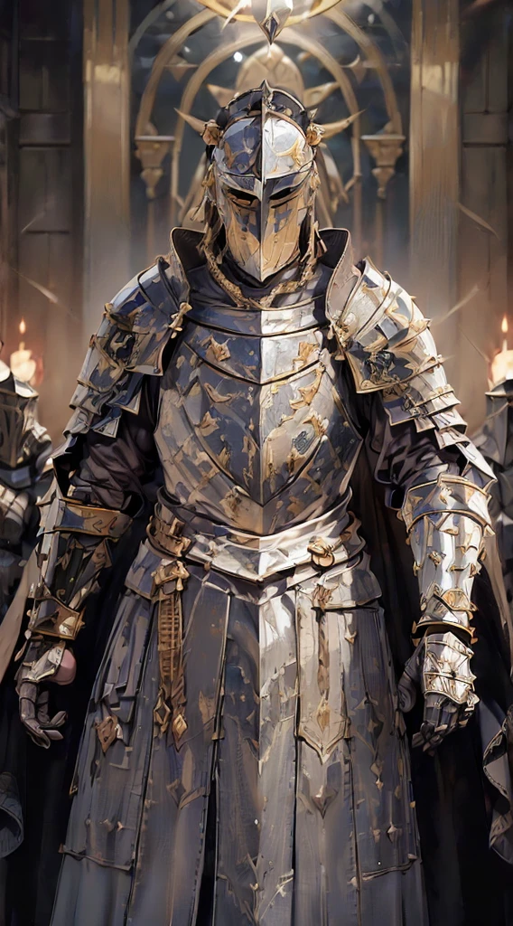 ((((((knight armor)))))), Real Face, Updo, Red eyes, expensive, long spear in hand, Severe, Brown Hair, Depth of written boundary, Atmospheric perspective, Ultra-high resolution, masterpiece, Anatomically correct, Textured skin, retina, Attention to detail