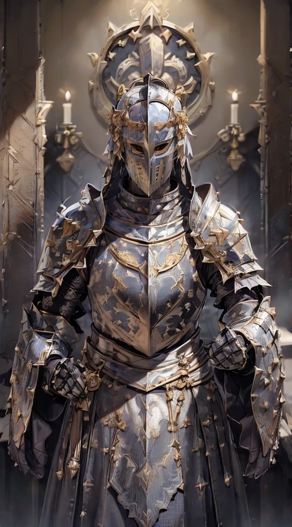 ((((((knight armor)))))), Real Face, Updo, Red eyes, expensive, long spear in hand, Severe, Brown Hair, Depth of written boundary, Atmospheric perspective, Ultra-high resolution, masterpiece, Anatomically correct, Textured skin, retina, Attention to detail