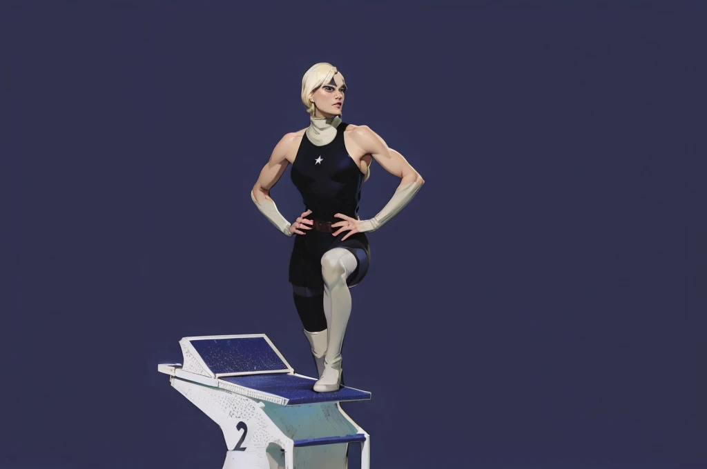 carol danvers, captain marvel, Old Sea, sleeveless turtleneck leotard, wavy fur, very long hair, by rubio, Blue eyes, , big breastssts, separate sleebow gloves, leotardo tanga, superheroine, Wonderful, Thighs, thigh high boots, Thighs, Red belt, Red belt around waist, captain Wonderful, Thighs debajo de las botas, Thighs under Thighs, Thighs under pantyhose, no skirt, WITHOUT , sleeveless, sleeveless, garter belt, garter belt, United States Air Force, military uniform, Women , comic marvel style. mrs marvel, detailed, stylized, 4k, superhero, High contrast, 