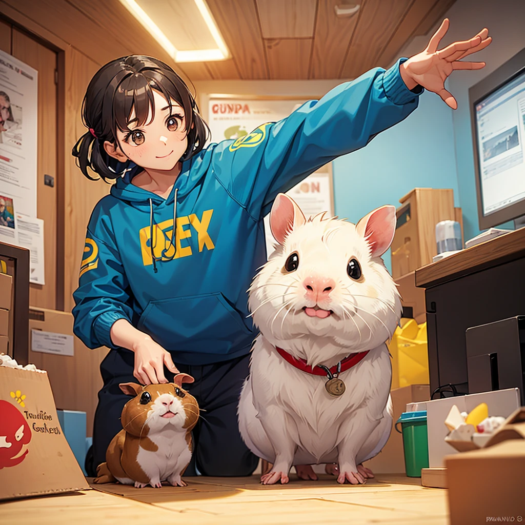 Guinea pig posing for a logo.