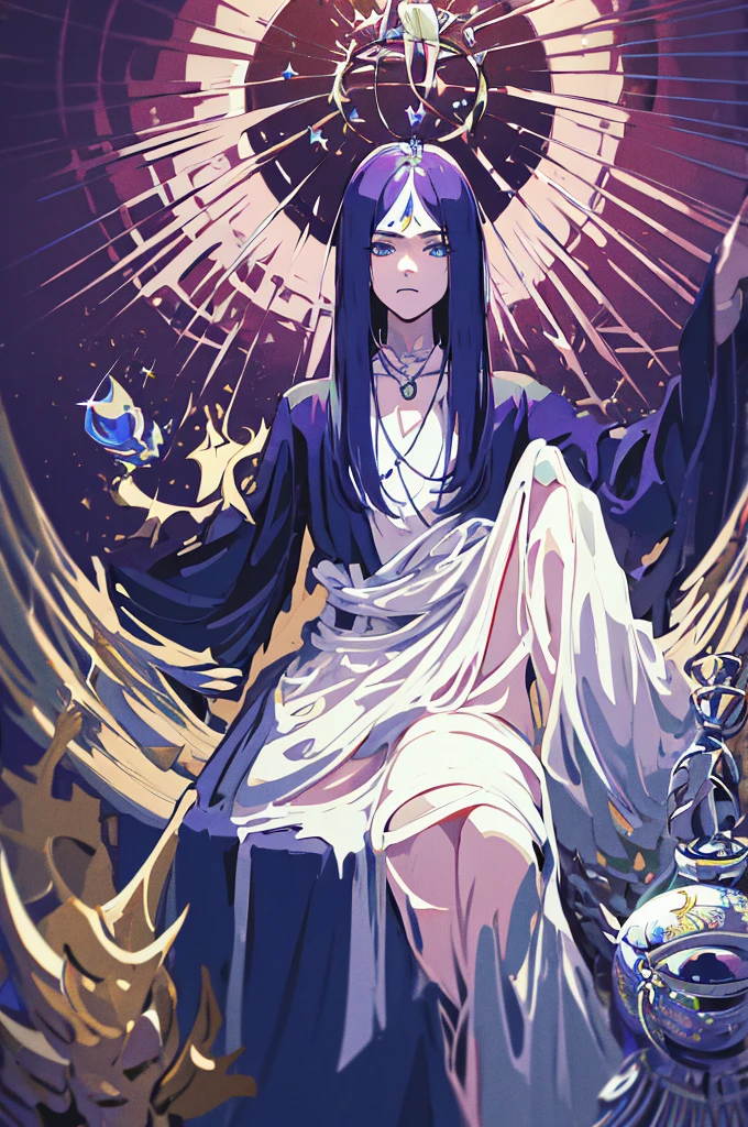 (masterpiece, masterpiece), Tarot Card, Card, (Exquisite facial features), Male emperor, crown, sword, Sitting on the throne, Serious expression, 8K, Intricate details, (Digital Artwork)
