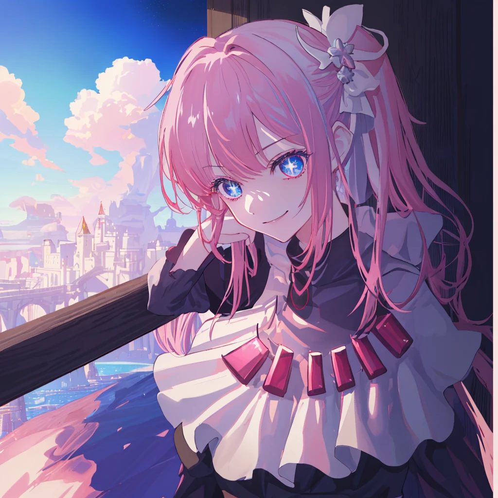 [(conversation room Background:1.4)::5],Original,(Illustration:1.1),(Best Quality),(masutepiece:1.1),(the Extremely Detailed CG Unity 8K Wallpapers:1.1), (Colorful:0.9),(mid-shot:0.95),(very detailed beautiful upper body),Dynamic Angle,(Solo:1.2), (girl),(((Adult))), (Detailed beautiful eyes:1.15), (Beautiful face:1.15), (glowing sky blue eyes:1.25////),(jewely eyes),(pink medium hair),(Blunt bangs),(half updo),(Red Star Hairpin),(+perfect hand+:1.21),(Draw an illustration of a fantasy girl),(Religious),(Wearing fantasy knight clothes),(white knight),(Contempt and contempt),Furious,(Beautiful Slender Girl),((Adult)),((furious laugh)),((evil smile)),((upper body)),