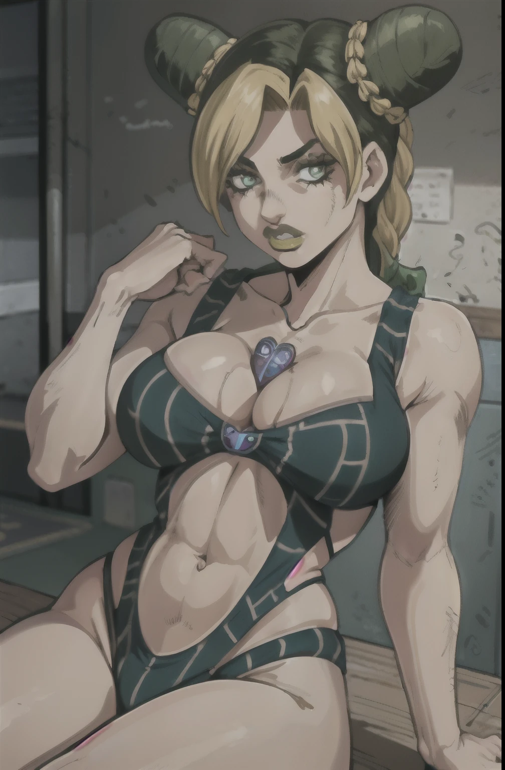 (Masterpiece artwork, maximum quality, best qualityer), pixel,pixel art,1 girl,complete body,
Jolyne, breasts big