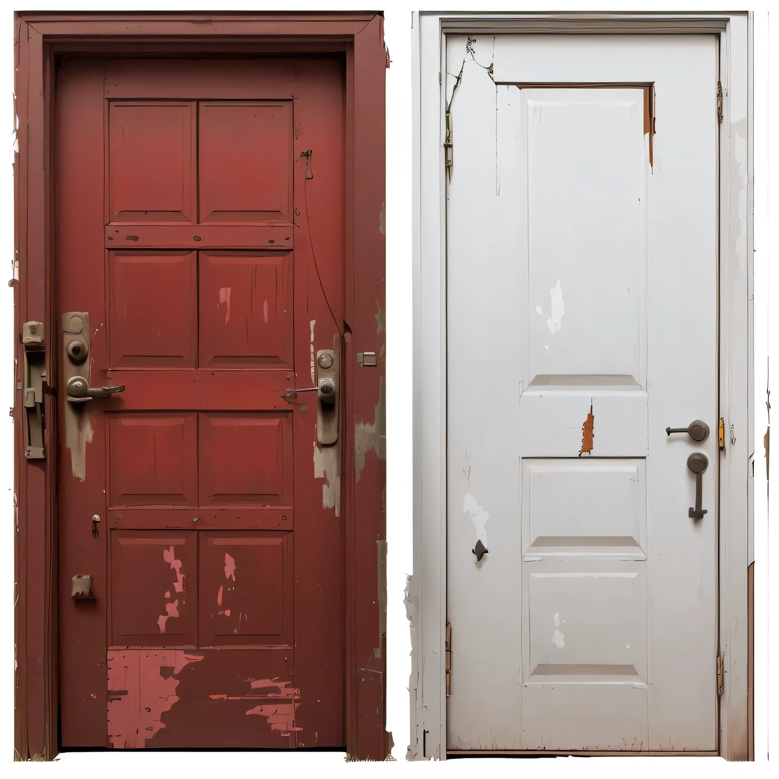 Two old dilapidated doors