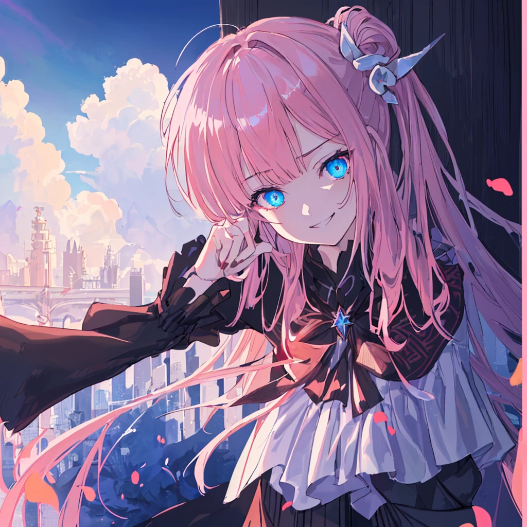 [(conversation room Background:1.4)::5],Original,(Illustration:1.1),(Best Quality),(masutepiece:1.1),(the Extremely Detailed CG Unity 8K Wallpapers:1.1), (Colorful:0.9),(mid-shot:0.95),(very detailed beautiful upper body),Dynamic Angle,(Solo:1.2), (girl),(((Adult))), (Detailed beautiful eyes:1.15), (Beautiful face:1.15), (glowing sky blue eyes:1.25////),(jewely eyes),(pink medium hair),(Blunt bangs),(half updo),(Red Star Hairpin),(+perfect hand+:1.21),(Draw an illustration of a fantasy girl),(Religious),(Wearing fantasy knight clothes),(white knight),(Contempt and contempt),Furious,(Beautiful Slender Girl),((Adult)),((furious laugh)),((evil smile)),((upper body)),