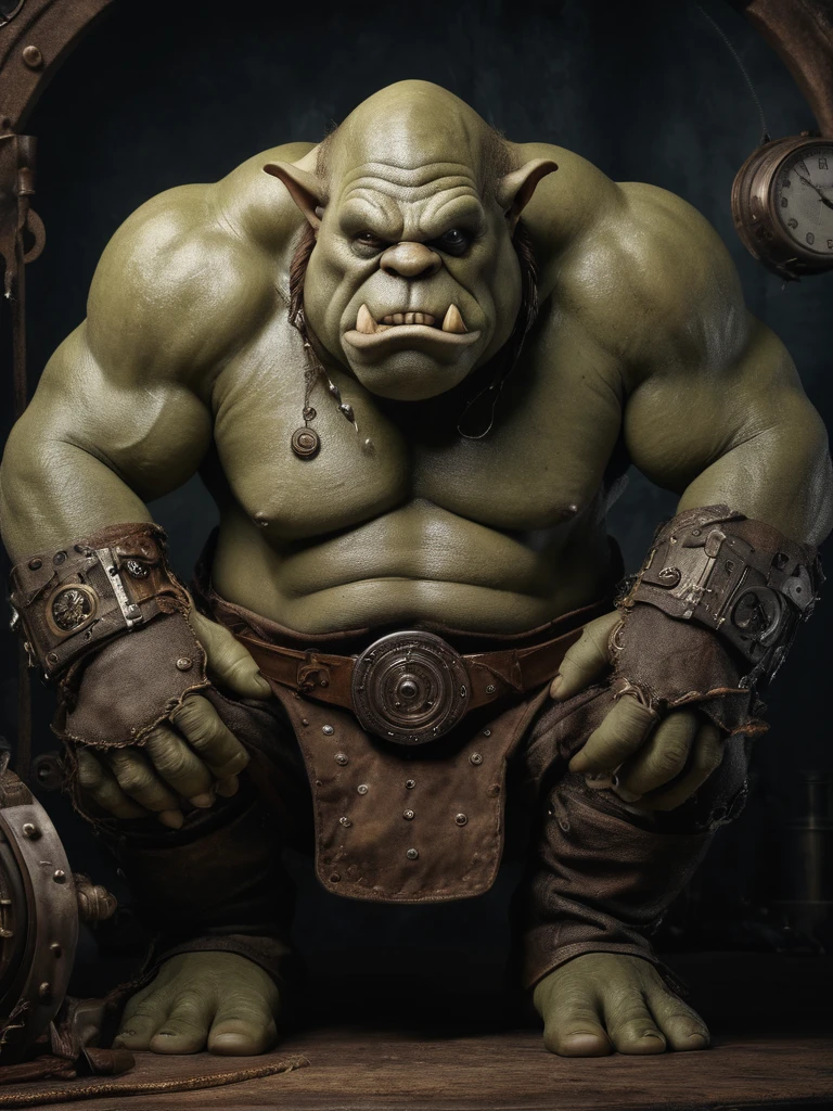 award winning photograph of a ogre with brutish strength made of ais-cbwbs in wonderland, magical, whimsical, fantasy art concept, steampunk, intricate details, best quality, masterpiece, ultra shartp, hyper realistic, realism, impresso em papel branco sem fundo