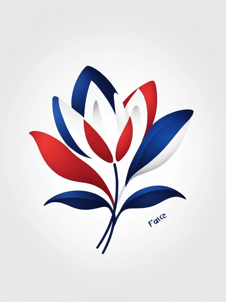 The logo of an apparel brand that imagines the stylish streets of France
"With ""Lily Flower,"" a symbol of France
Flower petals are the French flag
Very cool
Modern Design
The background is white
