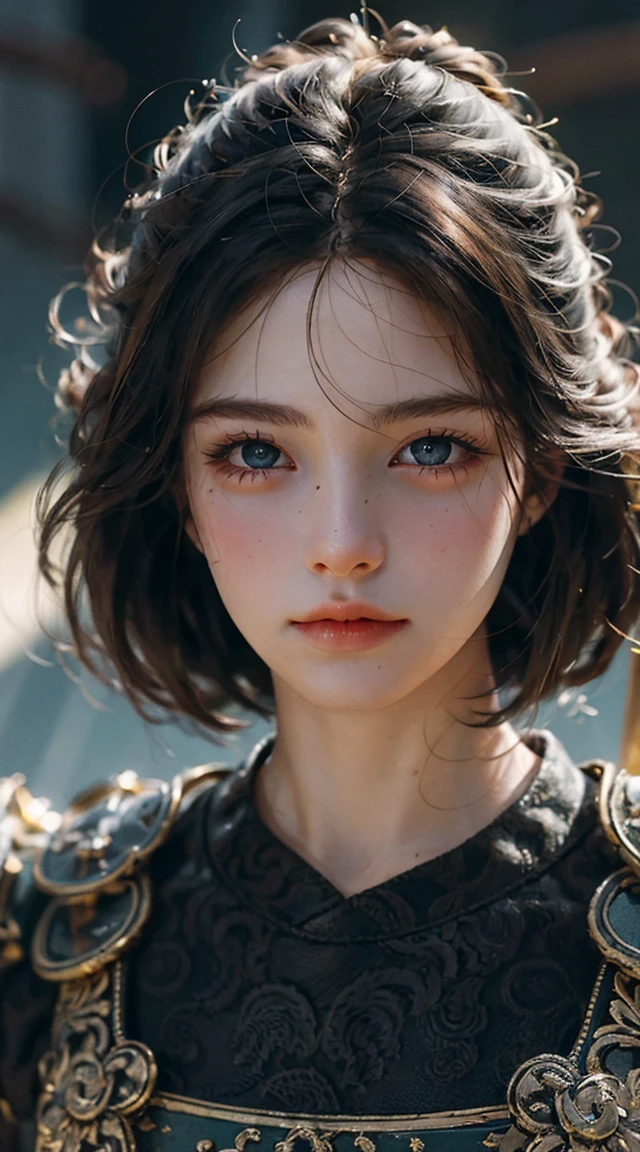 (((masterpiece))), Realist, Absurd_anything, (Best Quality), (Very complicated), (Realist), (Sharp focus), (Award-winning), (Cinema Lighting), (Very detailed), (One girl), only, Beautiful woman, Beautiful Face, Red and white hair, Samurai women, 20-year-old, Serious and concentrated expression, ((Armor from the Edo Period)), Samurai armor with intricate and perfect detail, High Contrast, ((Gold and black armor plate)), An atmosphere of darkness and fear, Foto hiperRealist, Post-production, Improve the details, vision, y contraste para lograr el efecto hiper - Realist, Art Station Trends, Sharp focus, Studio Photo, Intricate details, Very detailed, Lieutenant Greg Rutkowski, ((Blurred Background)), Diffusion Background, Background Ambient Light, (Rays on the model),