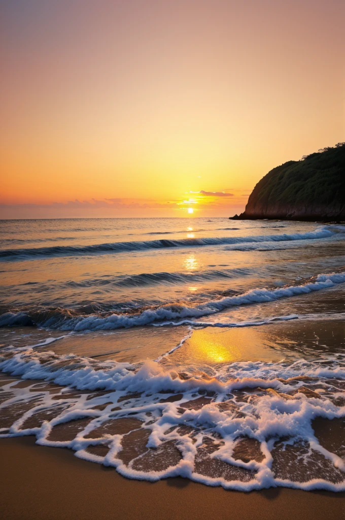 Exotic beach with sunset