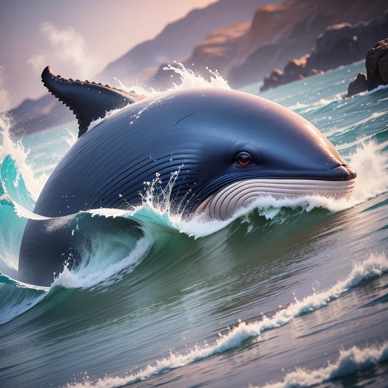 Whale's Request:Azul lowered his head,Talk to Lily and George in a gentle voice,Blue eyes full of wisdom。