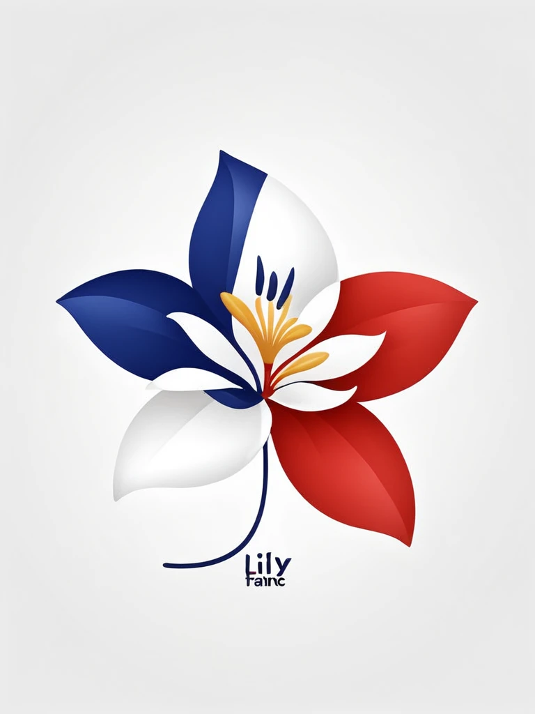 The logo of an apparel brand that imagines the stylish streets of France
"With ""Lily Flower,"" a flower symbolizing France
Flower petals are the French flag
Pretty cool
Modern Design


The background is white