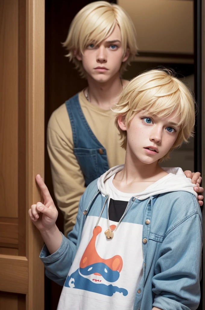 I want a photo of emotion from the Pixar film Funky, blond boy