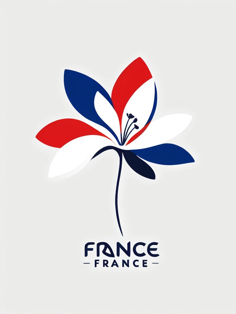 The logo of an apparel brand that imagines the stylish streets of France
"With ""Lily Flower,"" a flower symbolizing France
Flower petals are the French flag
It's pretty cool
Modern Design
The background is white