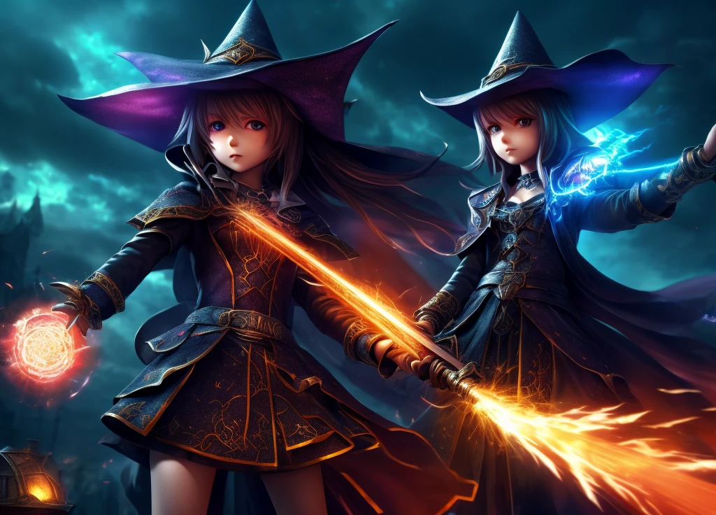 (very detailed 8k wallpaper), medium shot of a loli necromancer, particle lighting, high detail, dramatic, gatling gun in hand, clean background, with wizard hat on, background top weapon removed