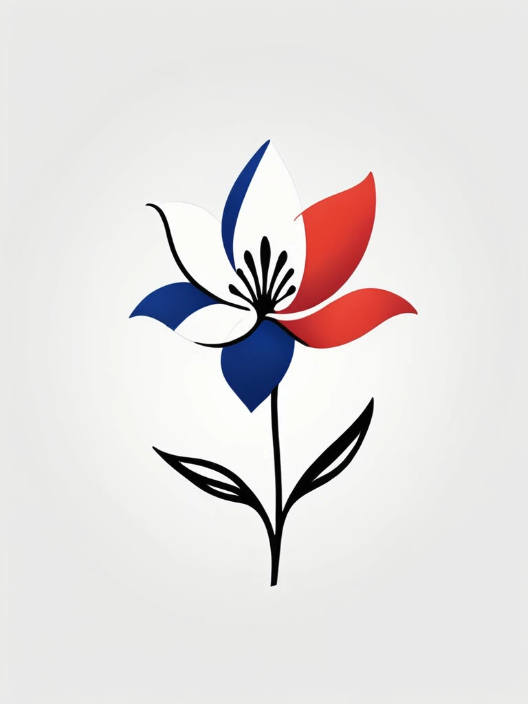 The logo of an apparel brand that imagines the stylish streets of France
"With ""Lily Flower,"" a flower symbolizing France
Flower petals are the French flag
It's pretty cool
Modern Design


The background is white