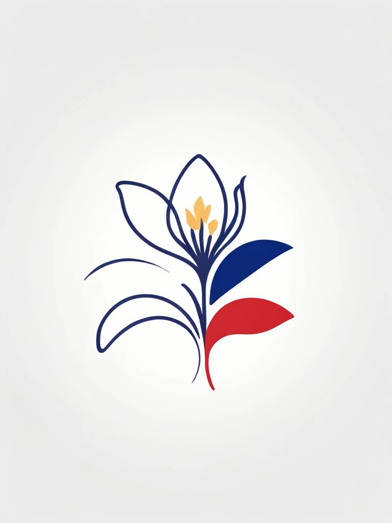 The logo of an apparel brand that imagines the stylish streets of France
"With ""Lily Flower,"" a flower symbolizing France
Flower petals are the French flag
It's pretty cool
Modern Design


The background is white