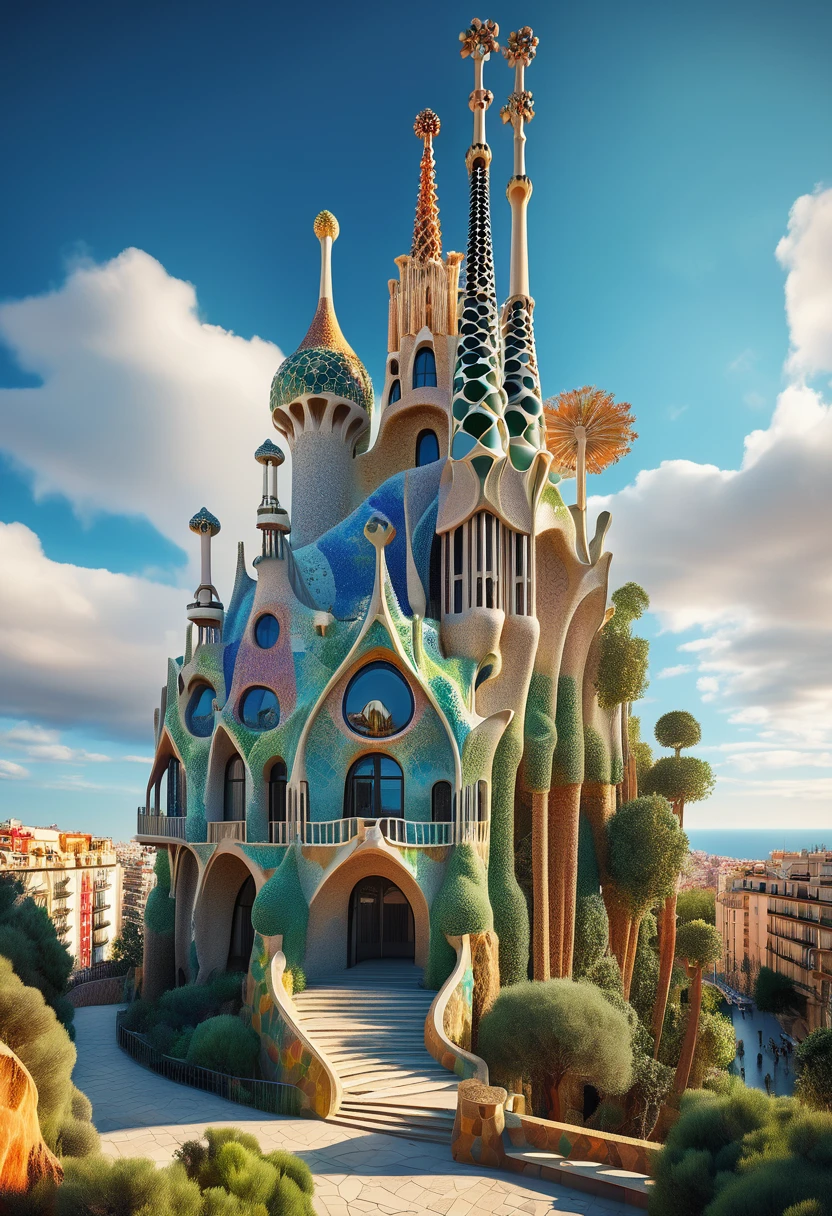 Beautiful landscape in the style of Gaudi, 8k, trending on artstation, award winning, photo of the year