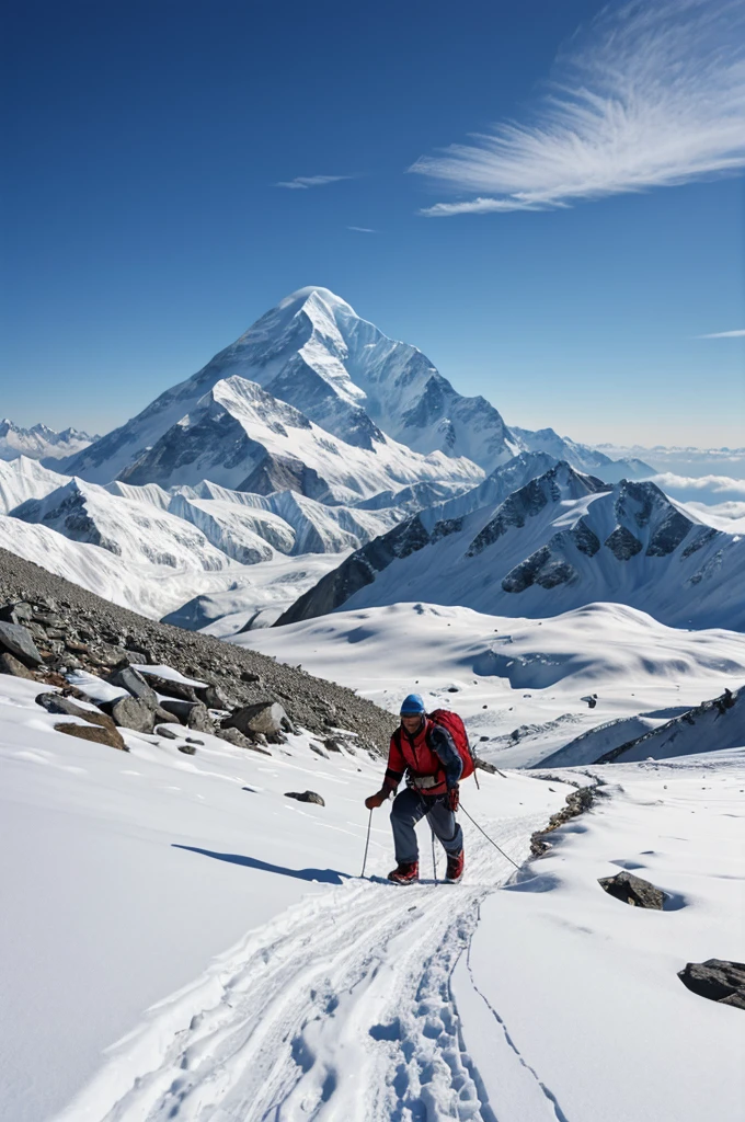 A man doing climbing Himalayan mountain 