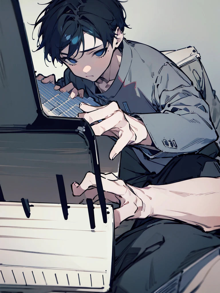 boy playing piano
