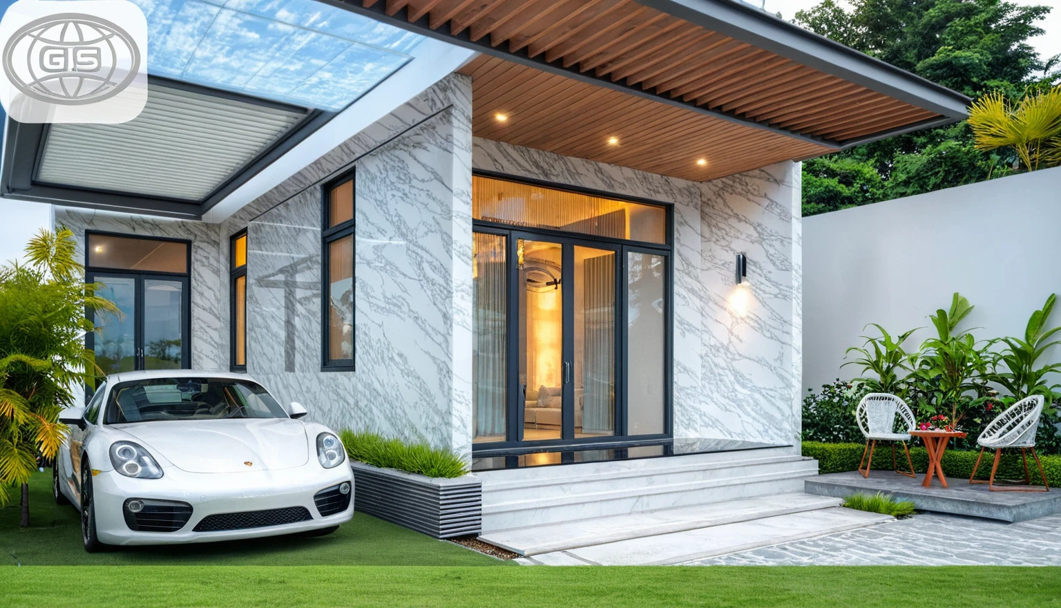 Masterpiece, high quality, best quality, authentic, super detail, outdoors, onestoreyvillaXL, aiaigroup, house style modern on the street, ((luxury villa)), stairs, white wall ,road,pavement, grass, trees, sky, cloud, (daylight:1.1),
