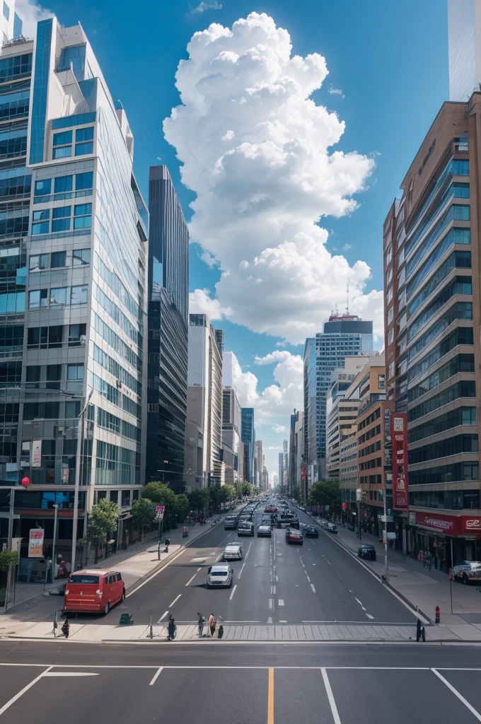 Photo in the city with clouds 