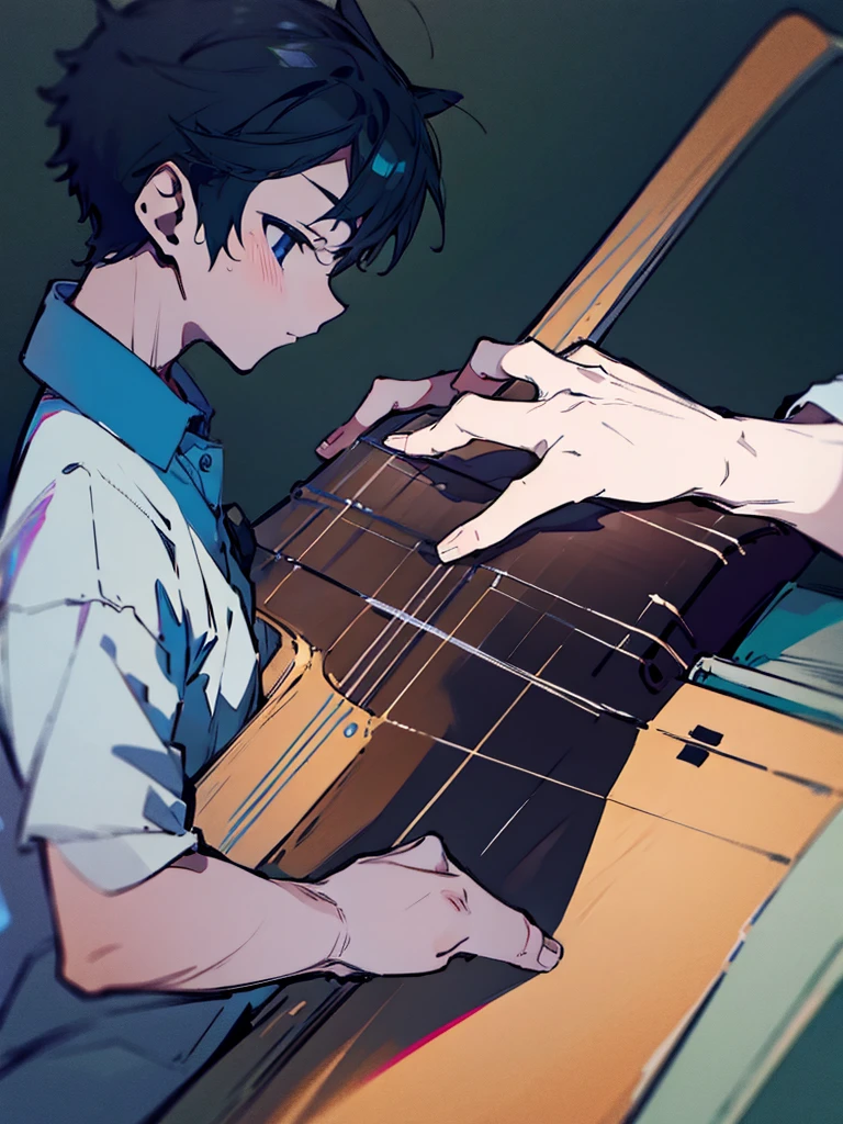 boy playing piano
