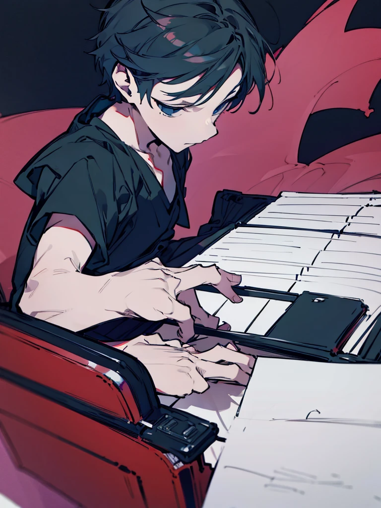 boy playing piano
