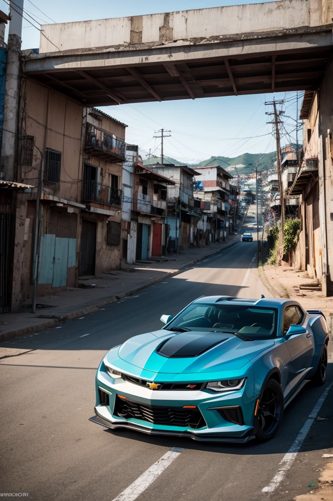 3 people inside a camaro in the favela