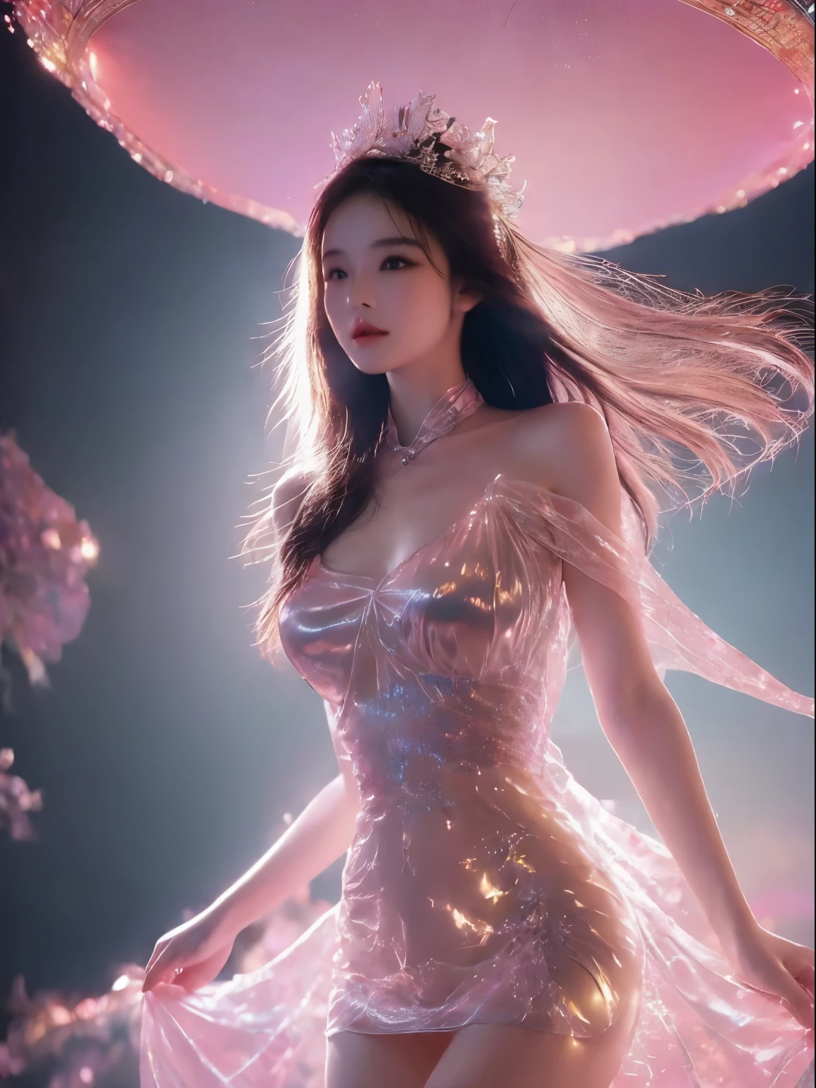 anime girl in a pink dress with gigantic breasts, a beautiful fantasy empress, trending on cgstation, palace , a girl in hanfu, ((a beautiful fantasy empress)), chinese princess, inspired by Du Qiong, chinese fantasy, beautiful character painting, by Yang J, beautiful alluring anime woman, inspired by Lan Ying, ancient chinese princess
