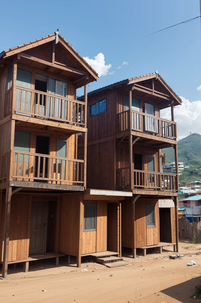 3 cabins in the favela