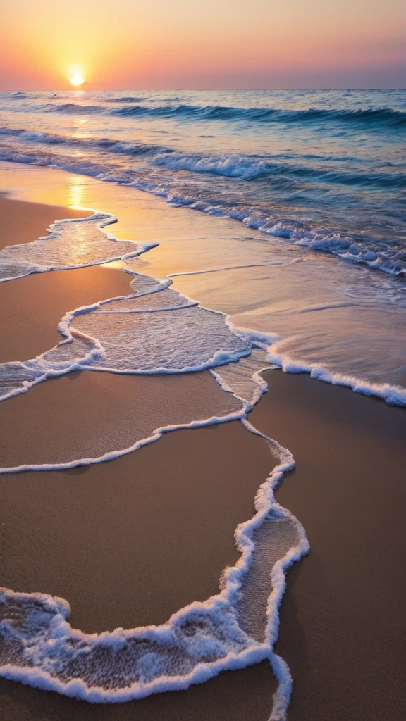 Beautiful sunset、Seaside、Sandy Beach、